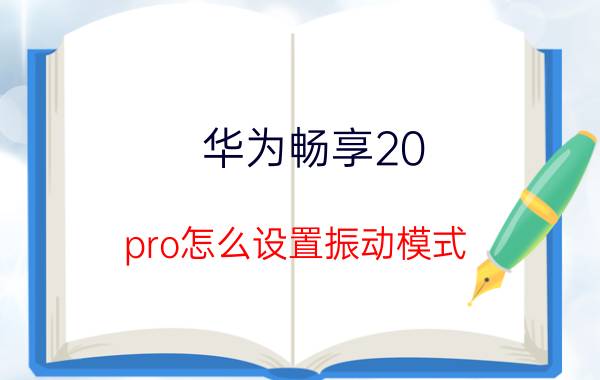 华为畅享20 pro怎么设置振动模式 优畅享20plus如何设置触摸震动？